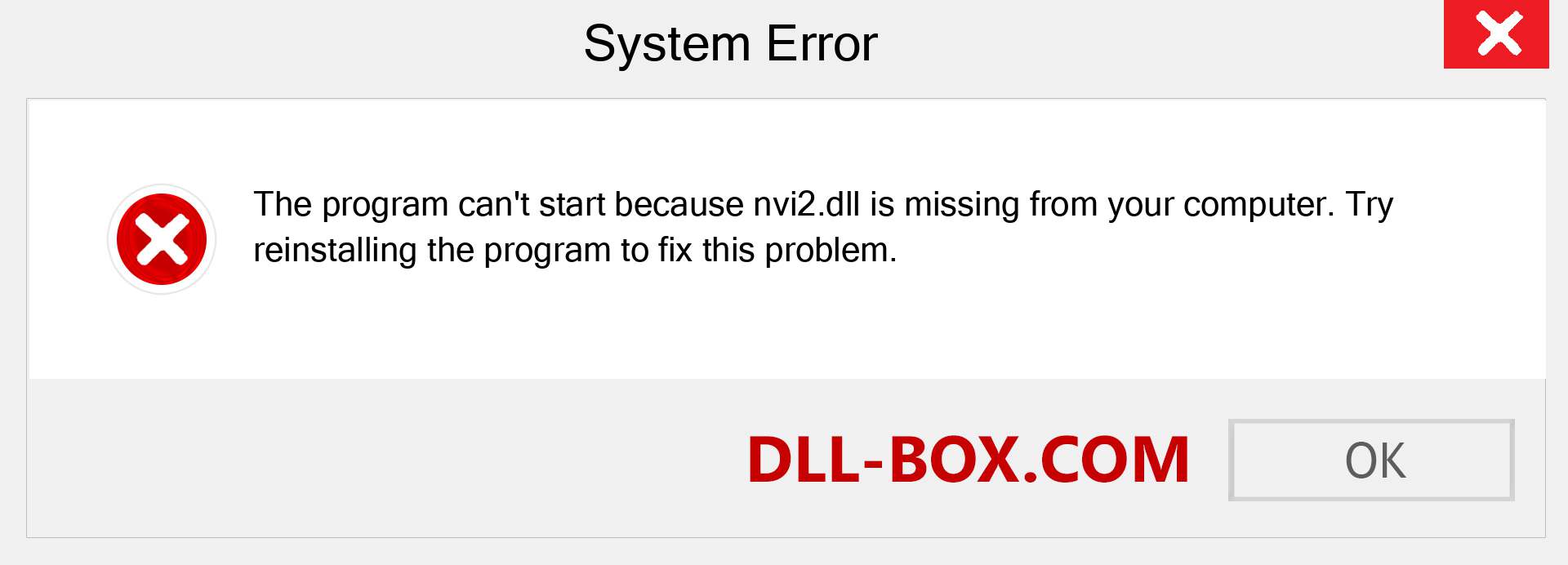  nvi2.dll file is missing?. Download for Windows 7, 8, 10 - Fix  nvi2 dll Missing Error on Windows, photos, images