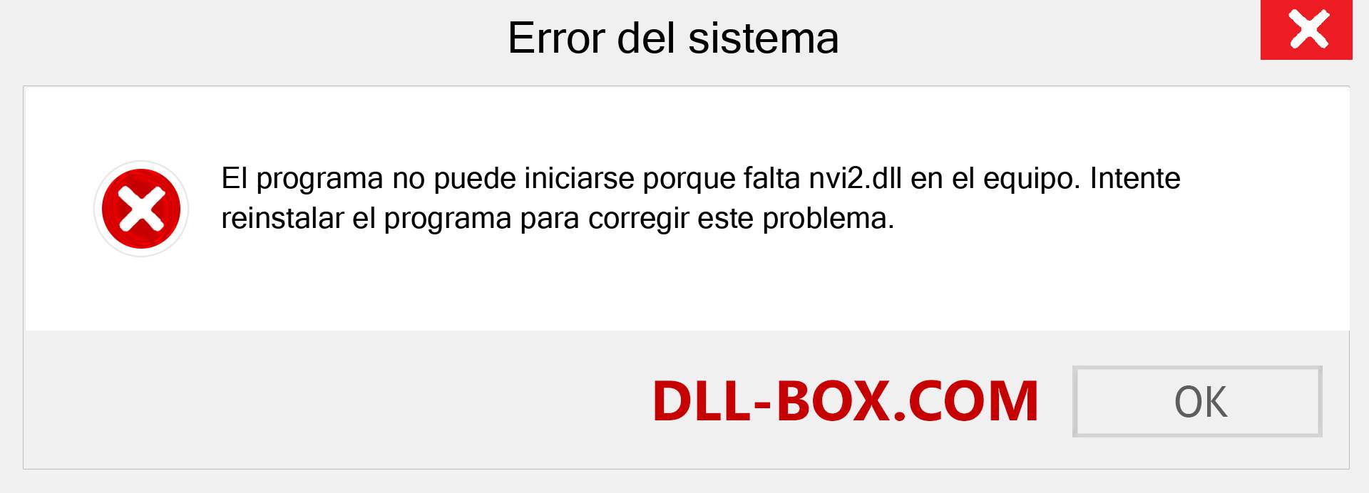 ¿Falta el archivo nvi2.dll ?. Descargar para Windows 7, 8, 10 - Corregir nvi2 dll Missing Error en Windows, fotos, imágenes