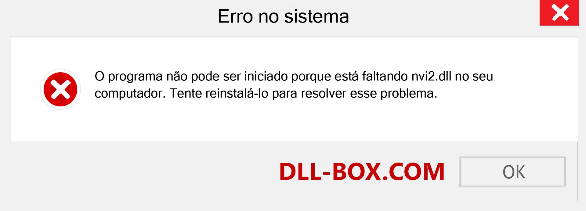 Arquivo nvi2.dll ausente ?. Download para Windows 7, 8, 10 - Correção de erro ausente nvi2 dll no Windows, fotos, imagens